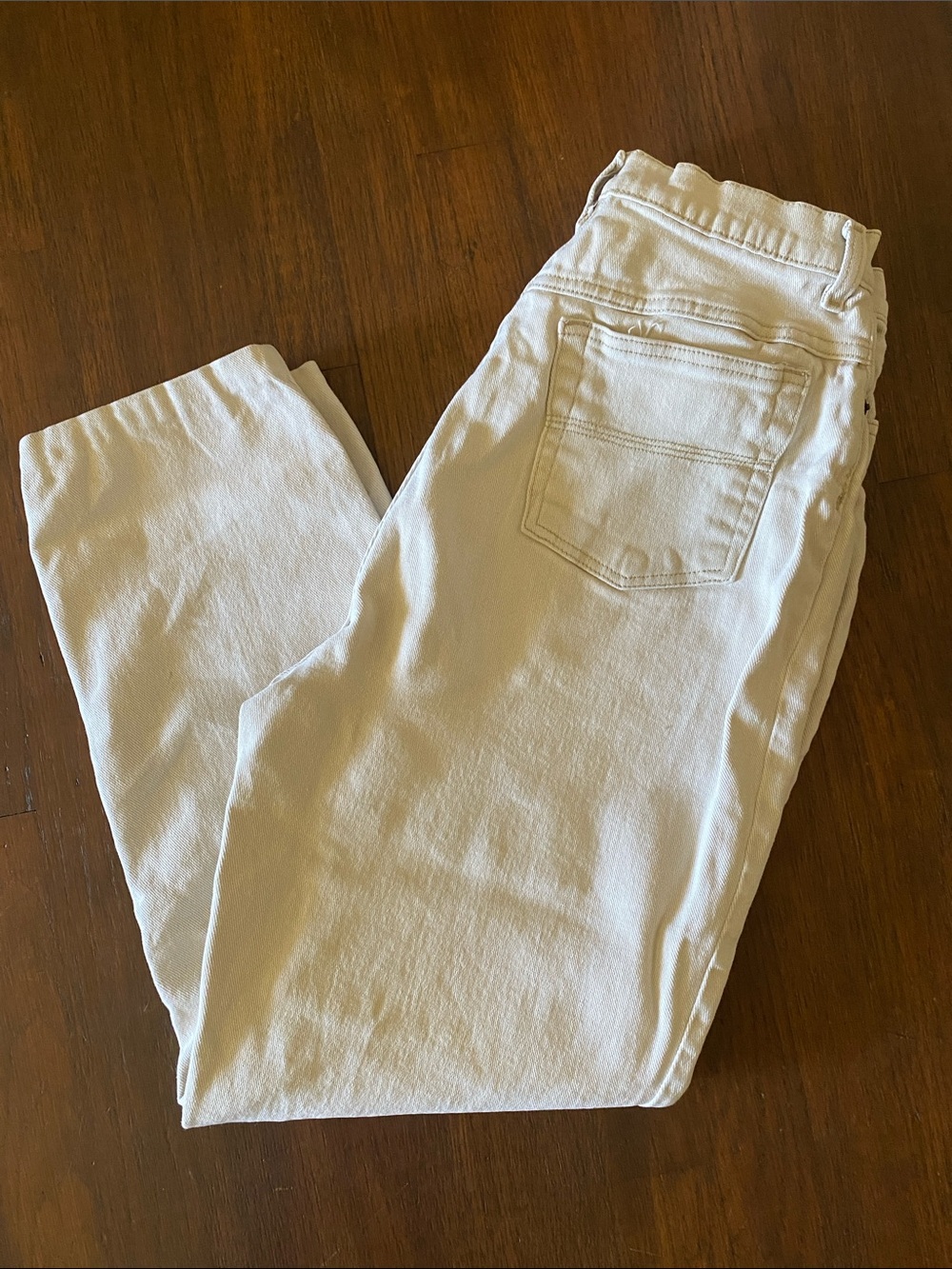 Stretchy high waist mom jeans in cream